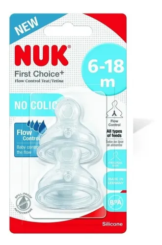 NUK TETINAS FIRST CHOICE X2 DE 6 A 18 MESES  – Pañalera Belyan